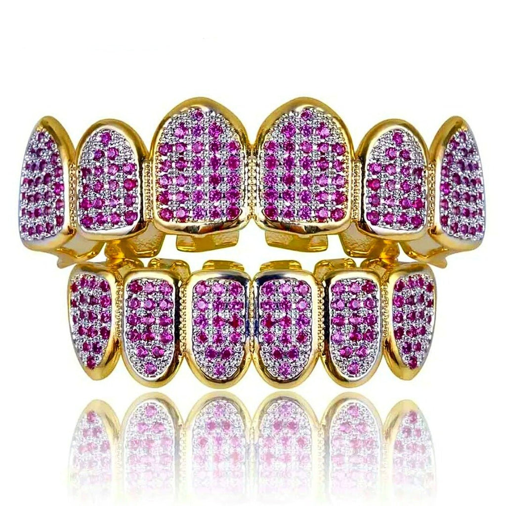 18k Gold Purple Post Grillz - Drip Culture Jewelry