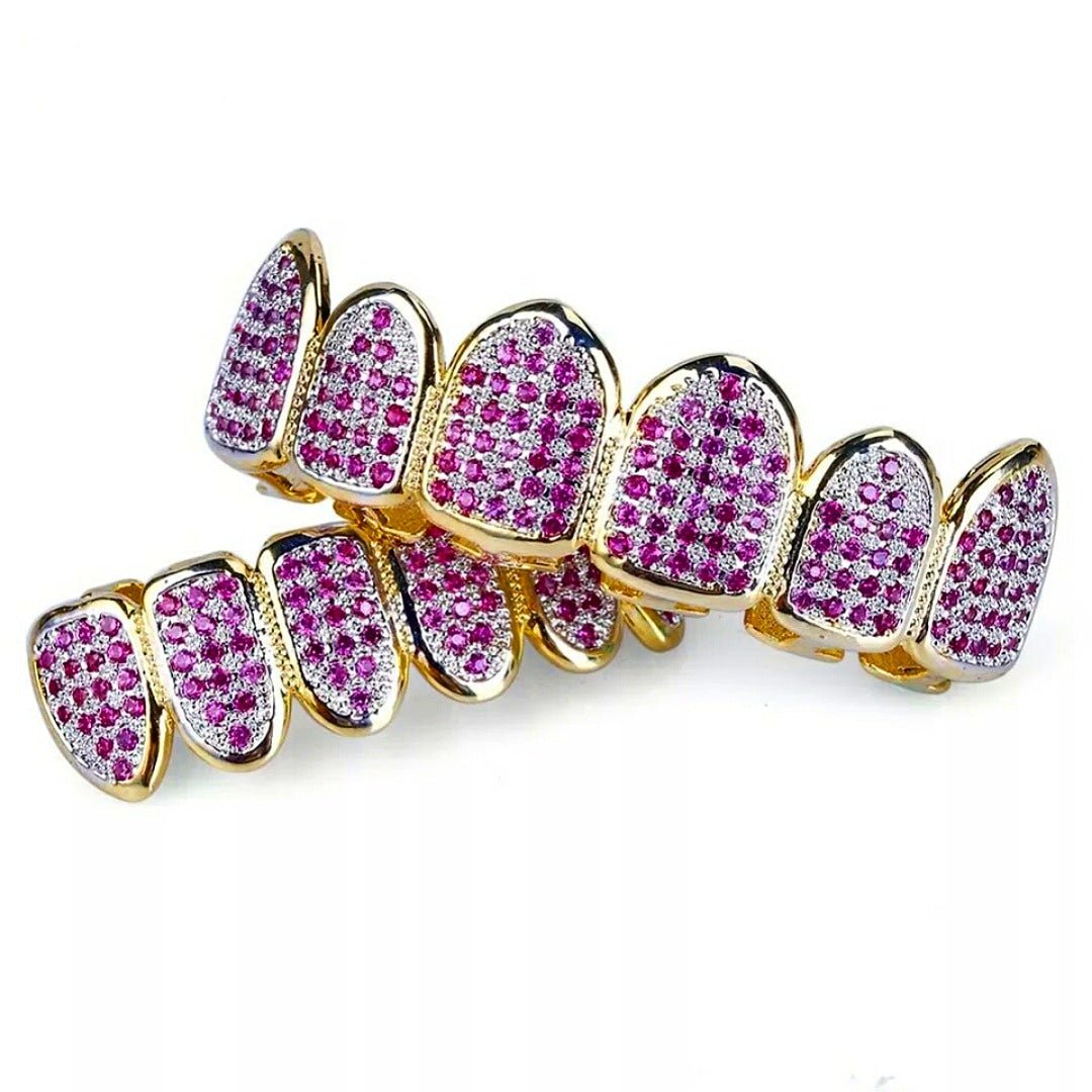 18k Gold Purple Post Grillz - Drip Culture Jewelry