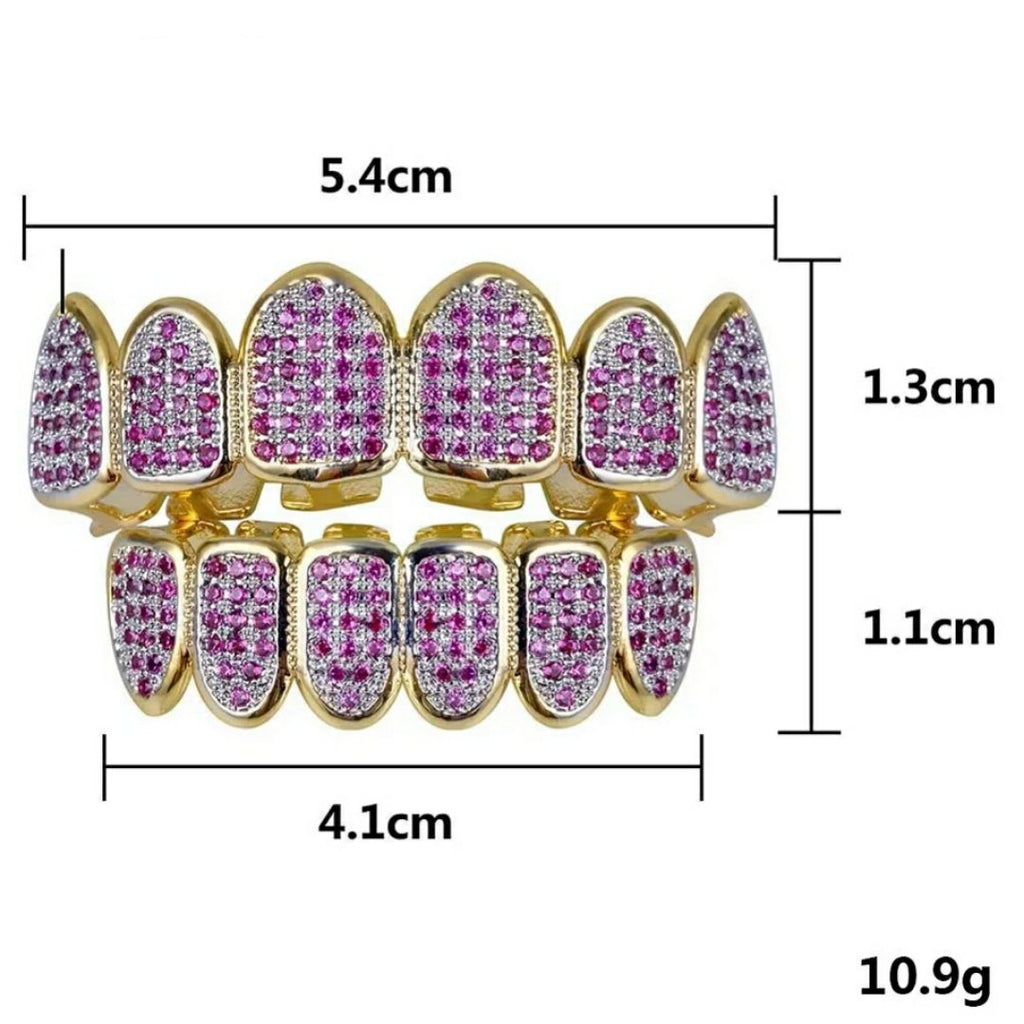 18k Gold Purple Post Grillz - Drip Culture Jewelry