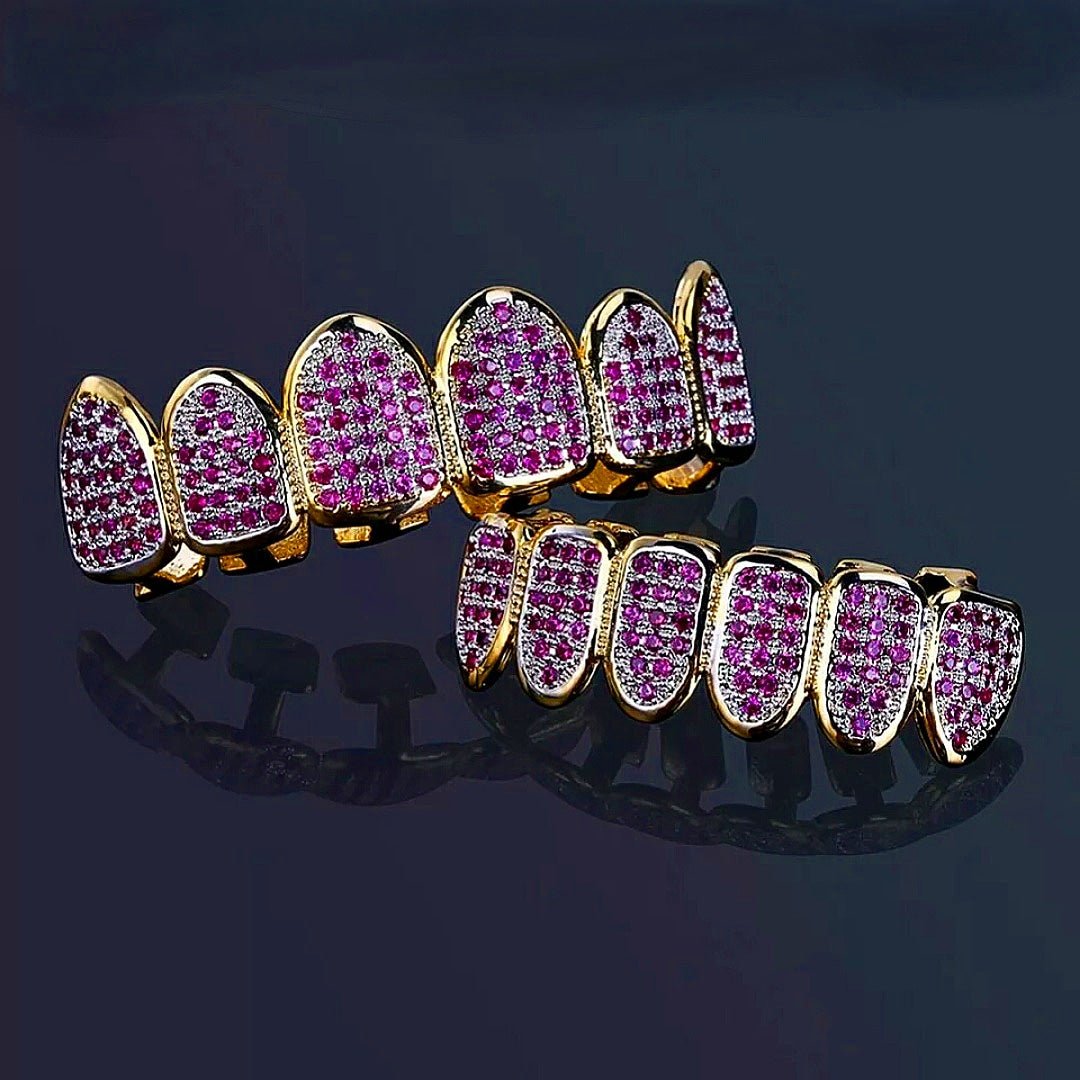 18k Gold Purple Post Grillz - Drip Culture Jewelry