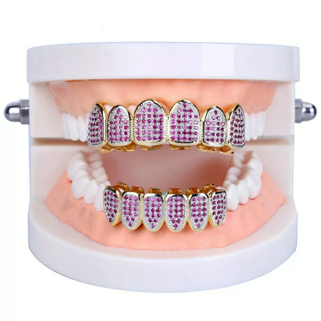 18k Gold Purple Post Grillz - Drip Culture Jewelry