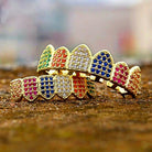18K Gold Rainbow Diamond Grillz - Drip Culture Jewelry