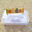 18K Gold Rainbow Diamond Grillz - Drip Culture Jewelry