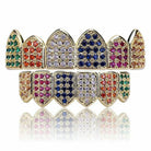 18K Gold Rainbow Diamond Grillz - Drip Culture Jewelry