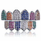 18K Gold Rainbow Diamond Grillz - Drip Culture Jewelry