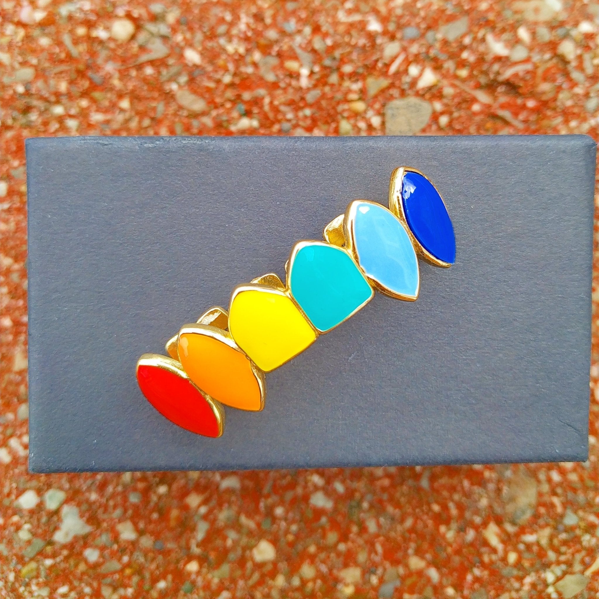18K Gold Rainbow Grillz - Drip Culture Jewelry