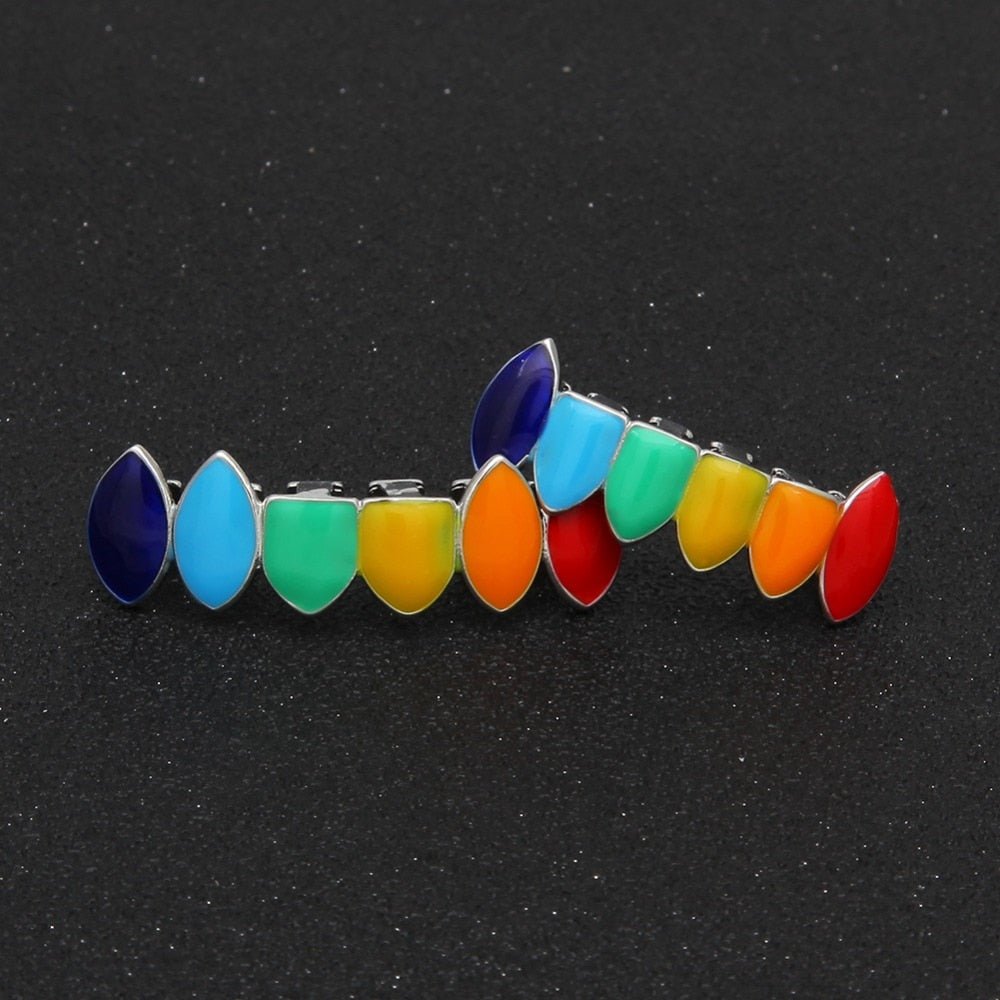 18K Gold Rainbow Grillz - Drip Culture Jewelry