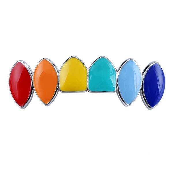 18K Gold Rainbow Grillz - Drip Culture Jewelry