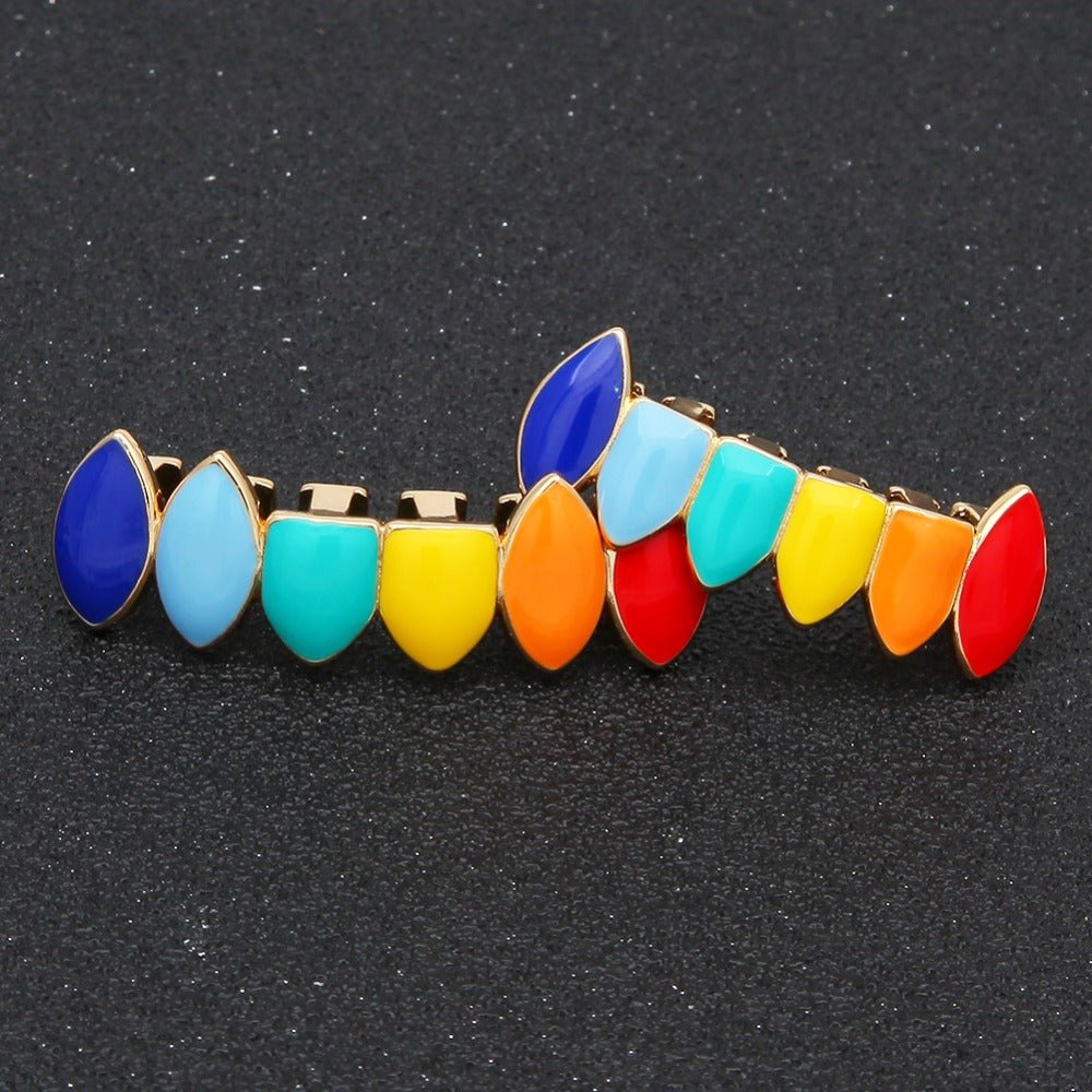 18K Gold Rainbow Grillz - Drip Culture Jewelry