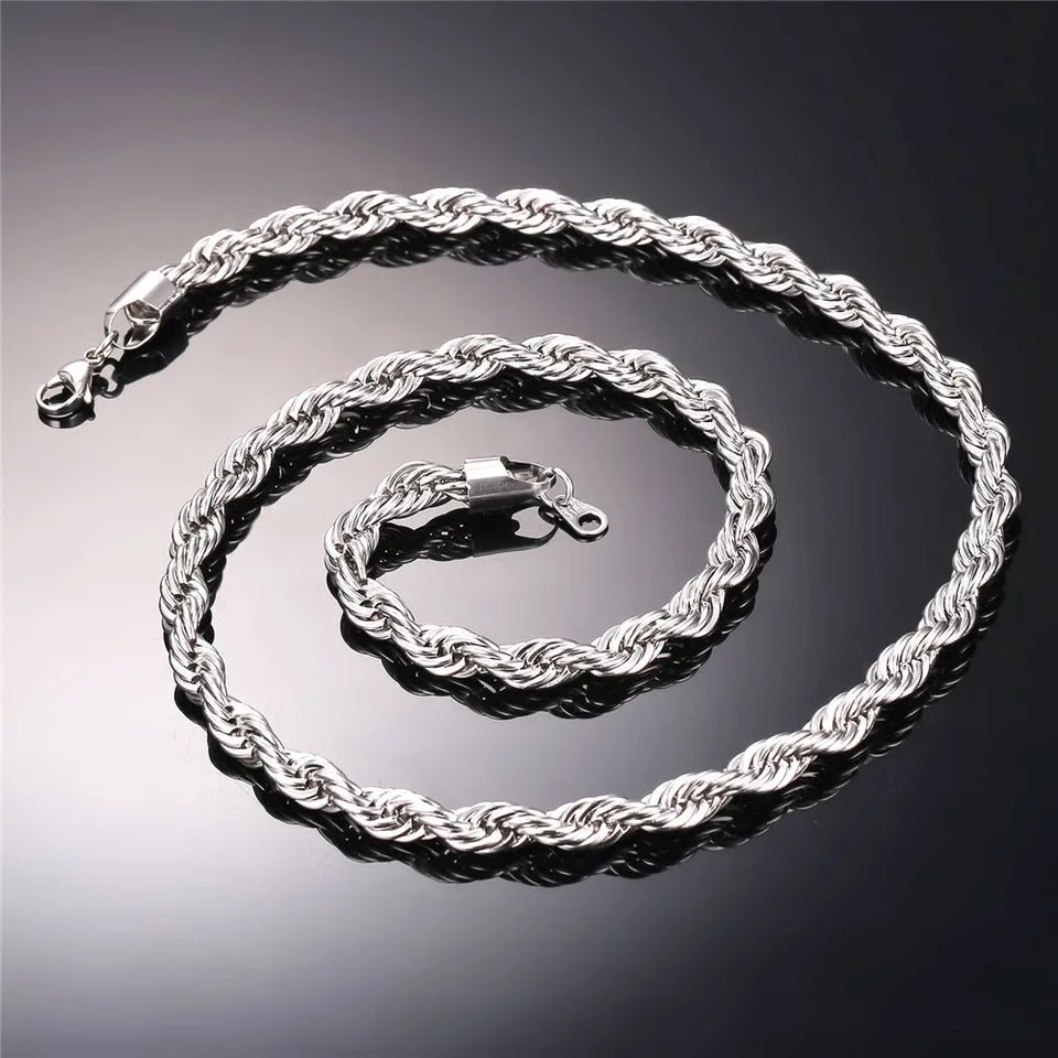 18K Gold Rope Chain - silver rope chain - rope necklace – Drip Culture ...
