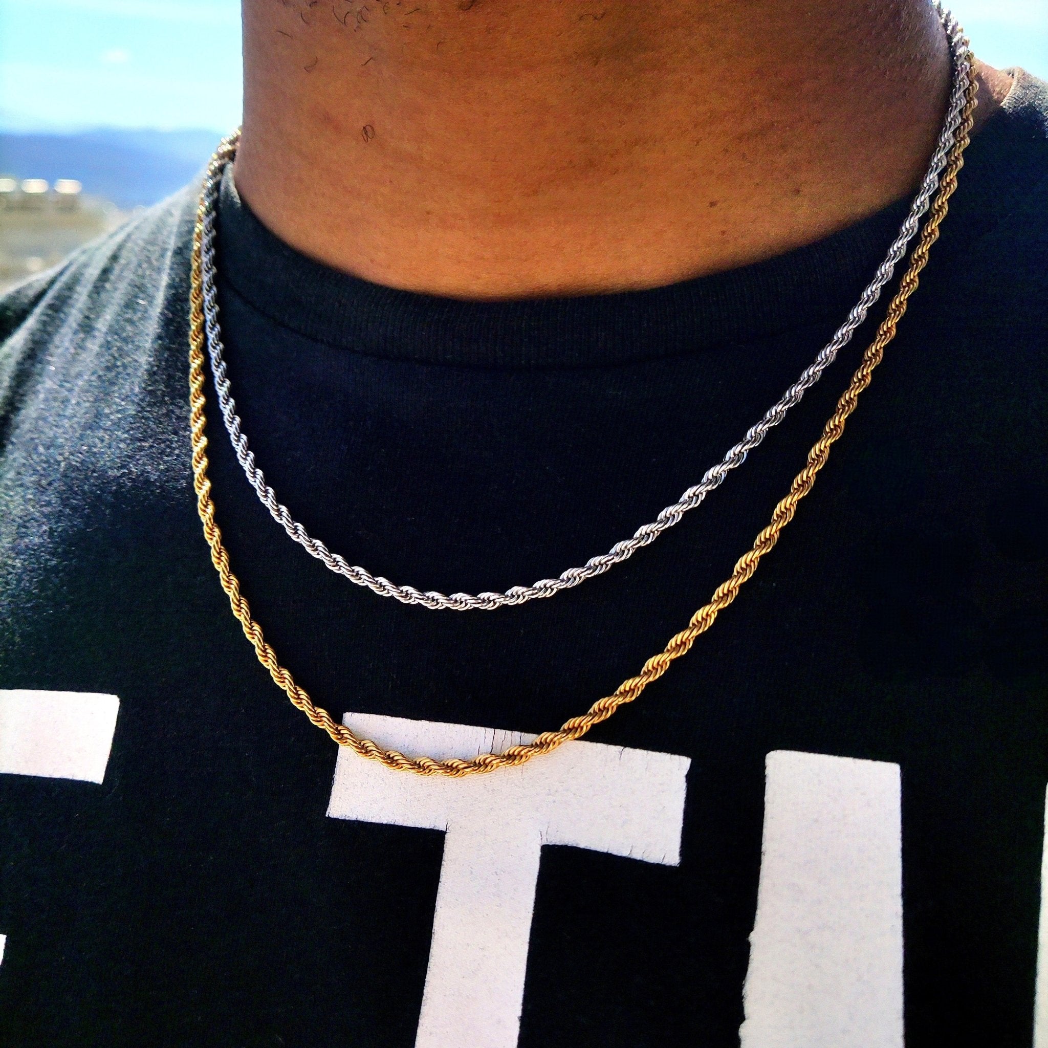18K Gold Rope Chain - silver rope chain - rope necklace – Drip Culture ...