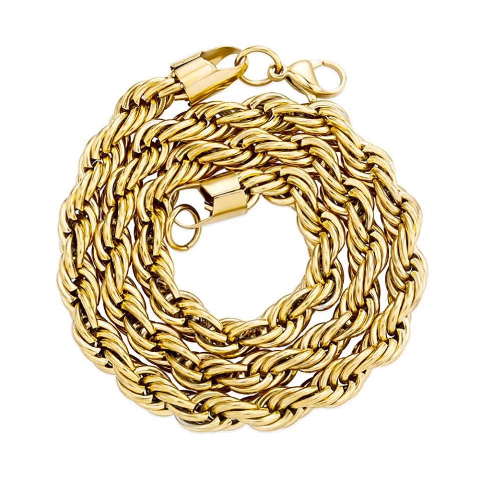 18K Gold Rope Chain - silver rope chain - rope necklace – Drip Culture ...