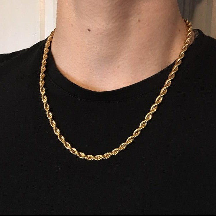 18K Gold Rope Chain - silver rope chain - rope necklace – Drip Culture ...