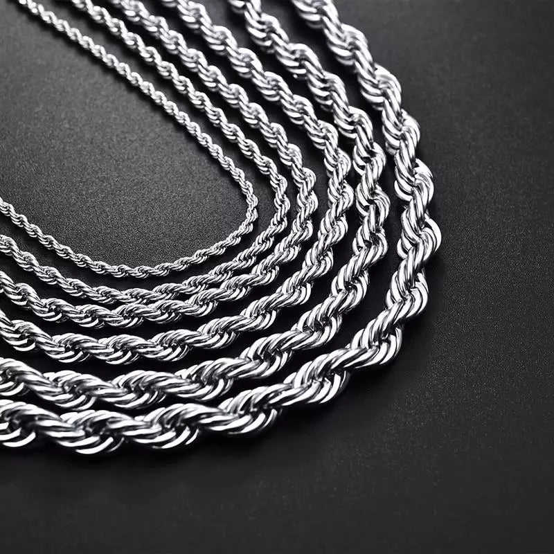 Right Left Rope Chain 18K Gold Rope Chain - silver rope chain - rope necklace – Drip Culture ...