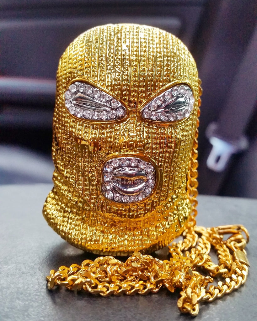 18K Gold Ski Mask Pendant - Drip Culture Jewelry