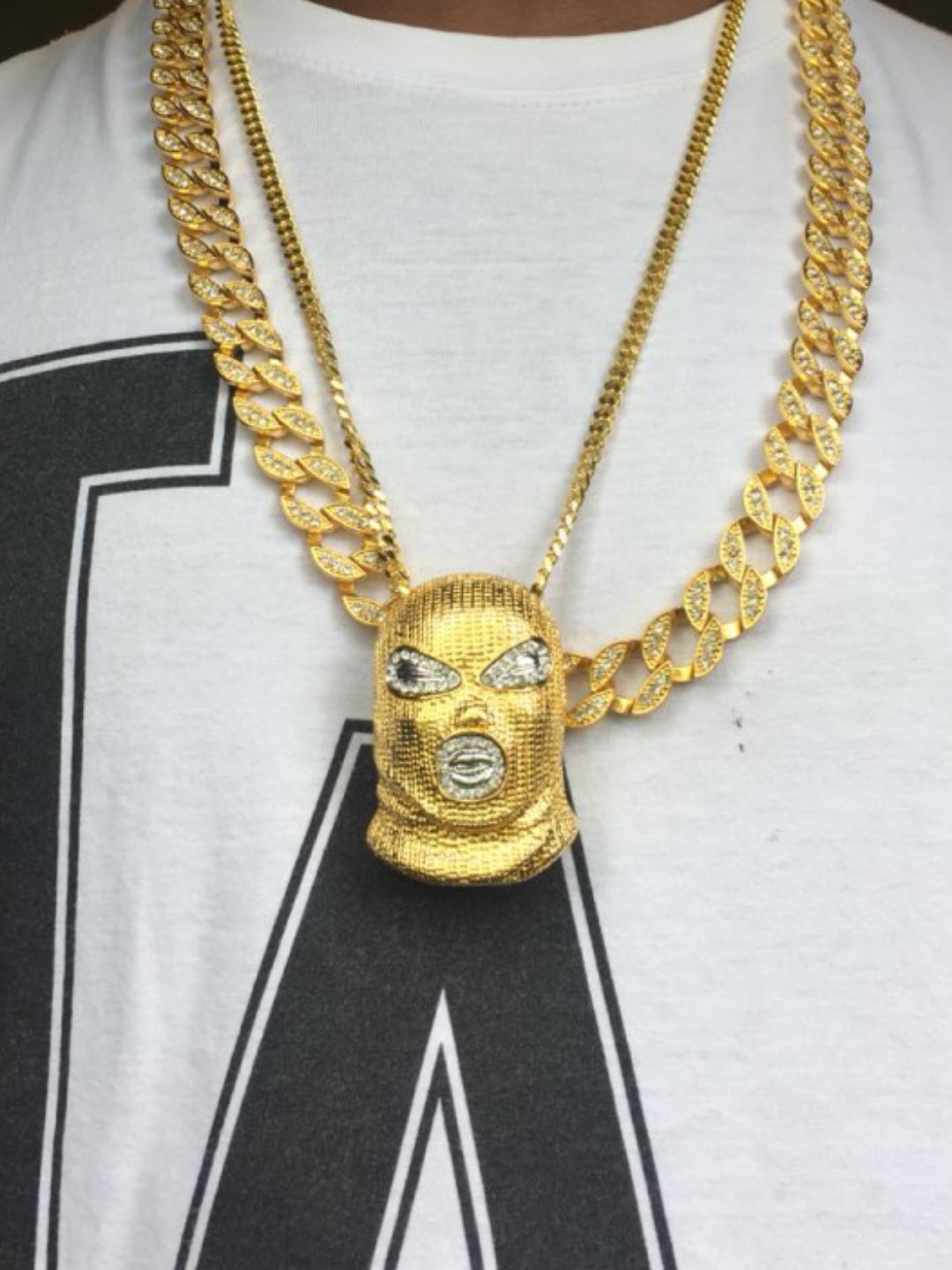 18K Gold Ski Mask Pendant - Drip Culture Jewelry