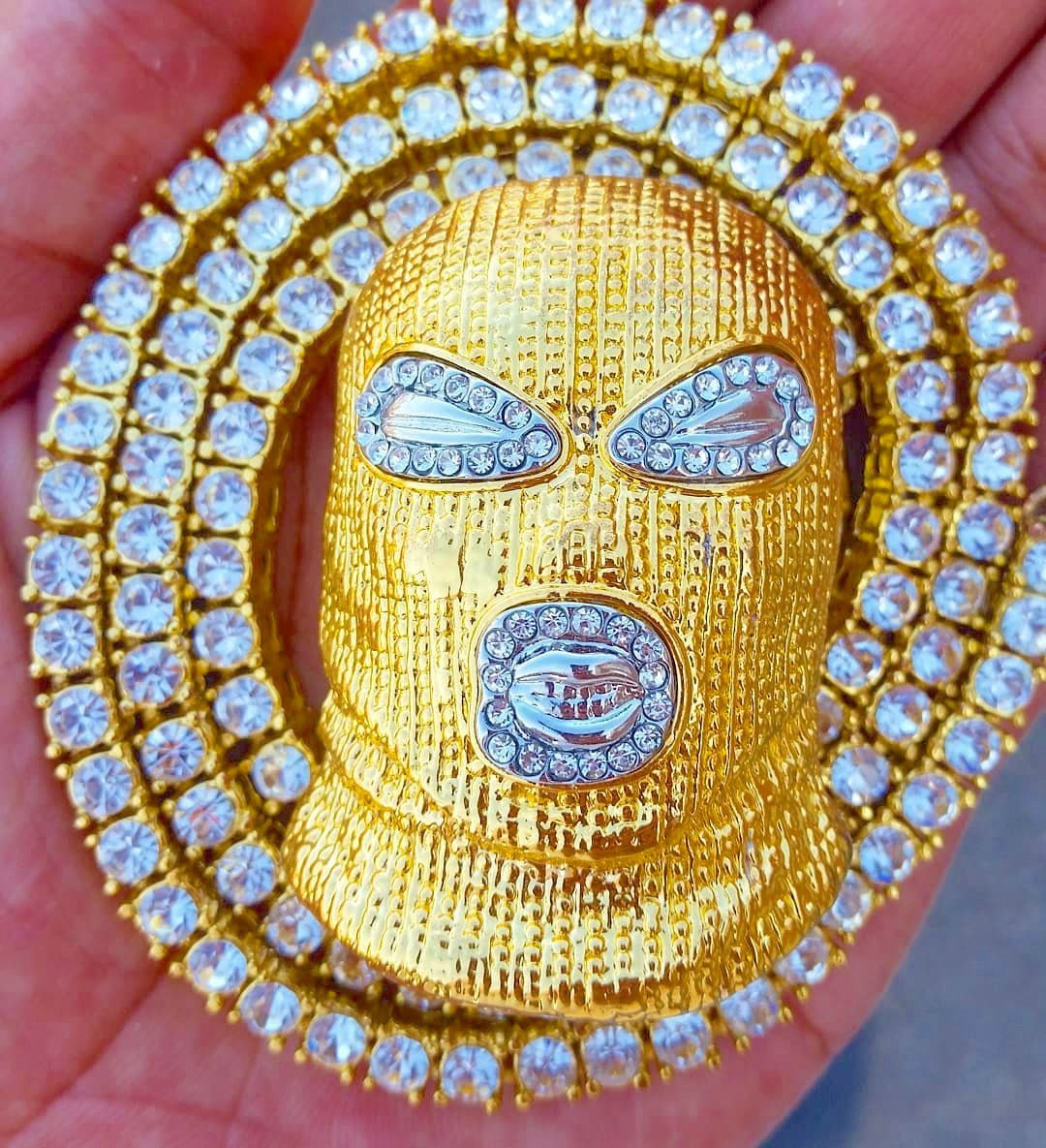 18K Gold Ski Mask Pendant - Drip Culture Jewelry