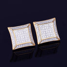 18K Gold Square Diamond Earrings - Drip Culture Jewelry