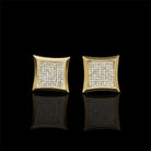 18K Gold Square Diamond Earrings - Drip Culture Jewelry