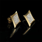 18K Gold Square Diamond Earrings - Drip Culture Jewelry