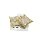 18K Gold Square Diamond Earrings - Drip Culture Jewelry