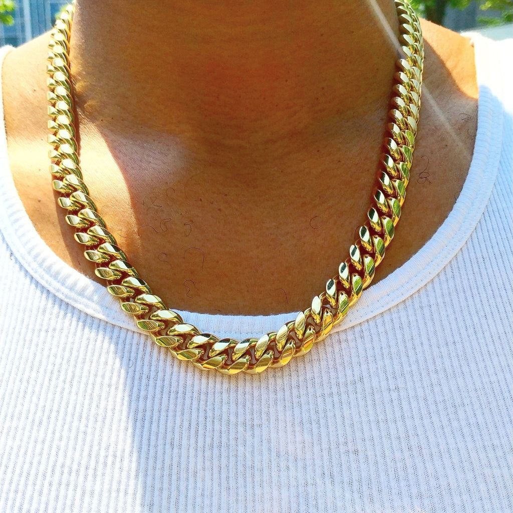 18k Gold Thick Cuban Link Chain (8mm-18mm) - Drip Culture Jewelry