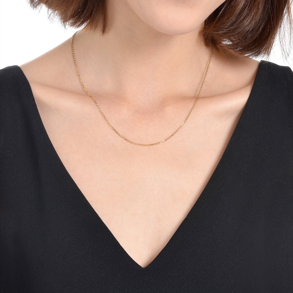 1mm 10k Solid Gold Cable Chain - Drip Culture Jewelry