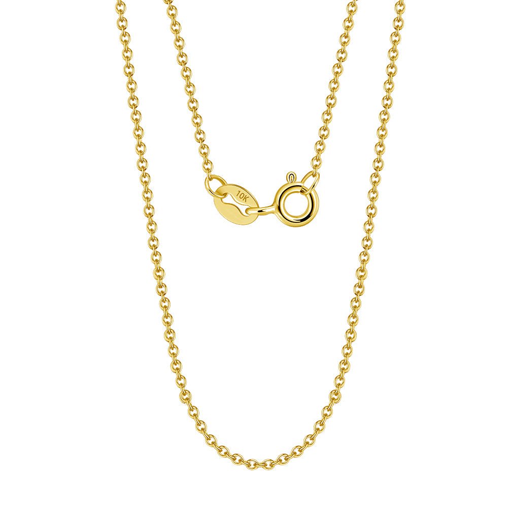 1mm 10k Solid Gold Cable Chain - Drip Culture Jewelry