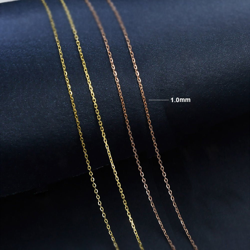 1mm 10k Solid Gold Cable Chain - Drip Culture Jewelry