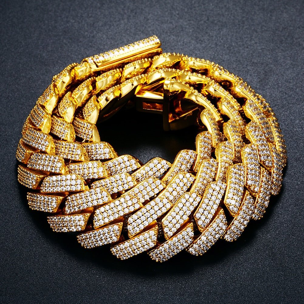 Diamond Plug Chain 20mm 18k Gold Diamond Prong Cuban Link Chain – Drip Culture Jewelry