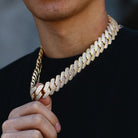 20mm 18k Gold Diamond Prong Cuban Link Chain - Drip Culture Jewelry