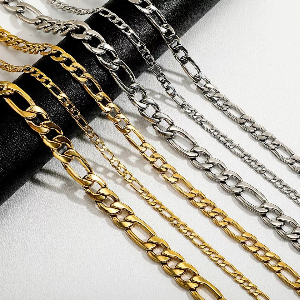 24K Gold Gold Figaro Chain - Drip Culture Jewelry
