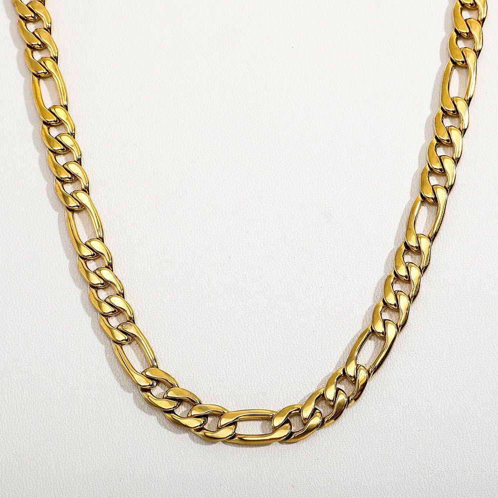 24K Gold Gold Figaro Chain - Drip Culture Jewelry
