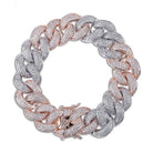 3 Tone 18K Gold Diamond Miami Cuban Link Bracelet - Drip Culture Jewelry