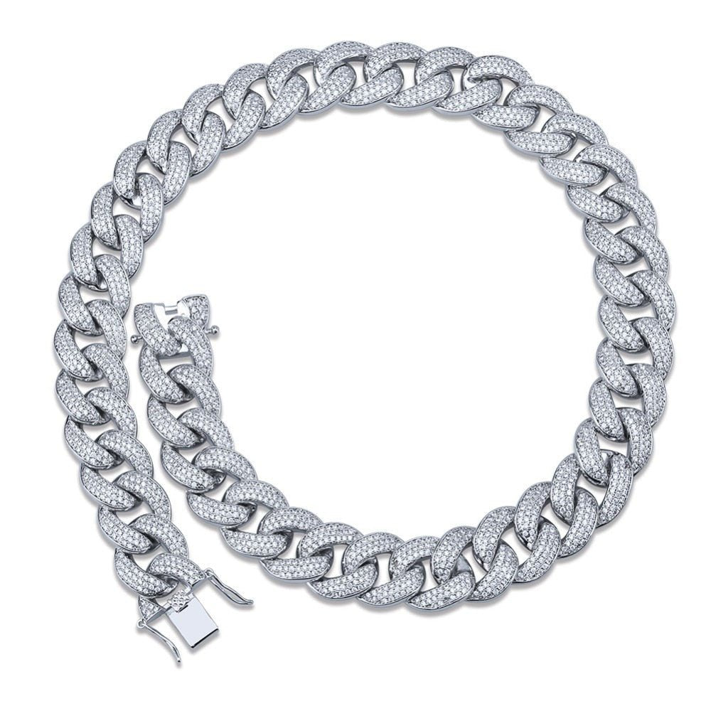 3 Tone 18mm 18K Gold Diamond Miami Cuban Link Chain - Drip Culture Jewelry