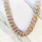 3 Tone 18mm 18K Gold Diamond Miami Cuban Link Chain - Drip Culture Jewelry