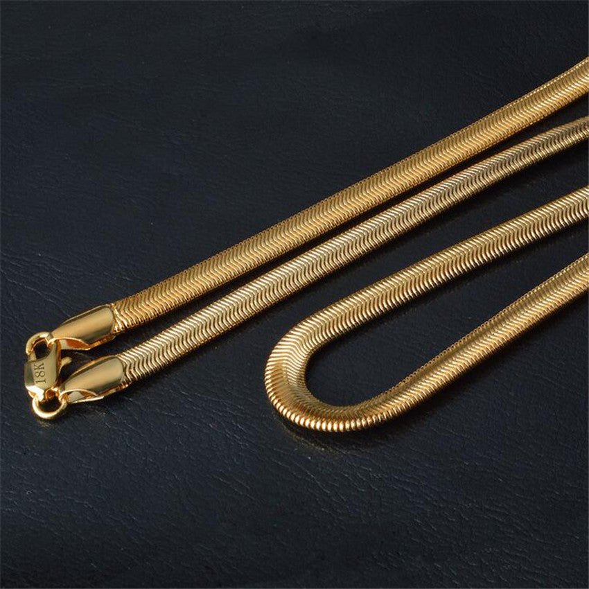 5mm 18K Gold Herringbone Chain - Drip Culture Jewelry