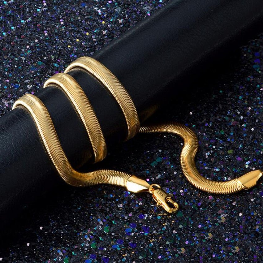 5mm 18K Gold Herringbone Chain - Drip Culture Jewelry