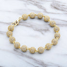 8mm 18K Gold Diamond Ball Bracelet - Drip Culture Jewelry