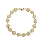 8mm 18K Gold Diamond Ball Bracelet - Drip Culture Jewelry