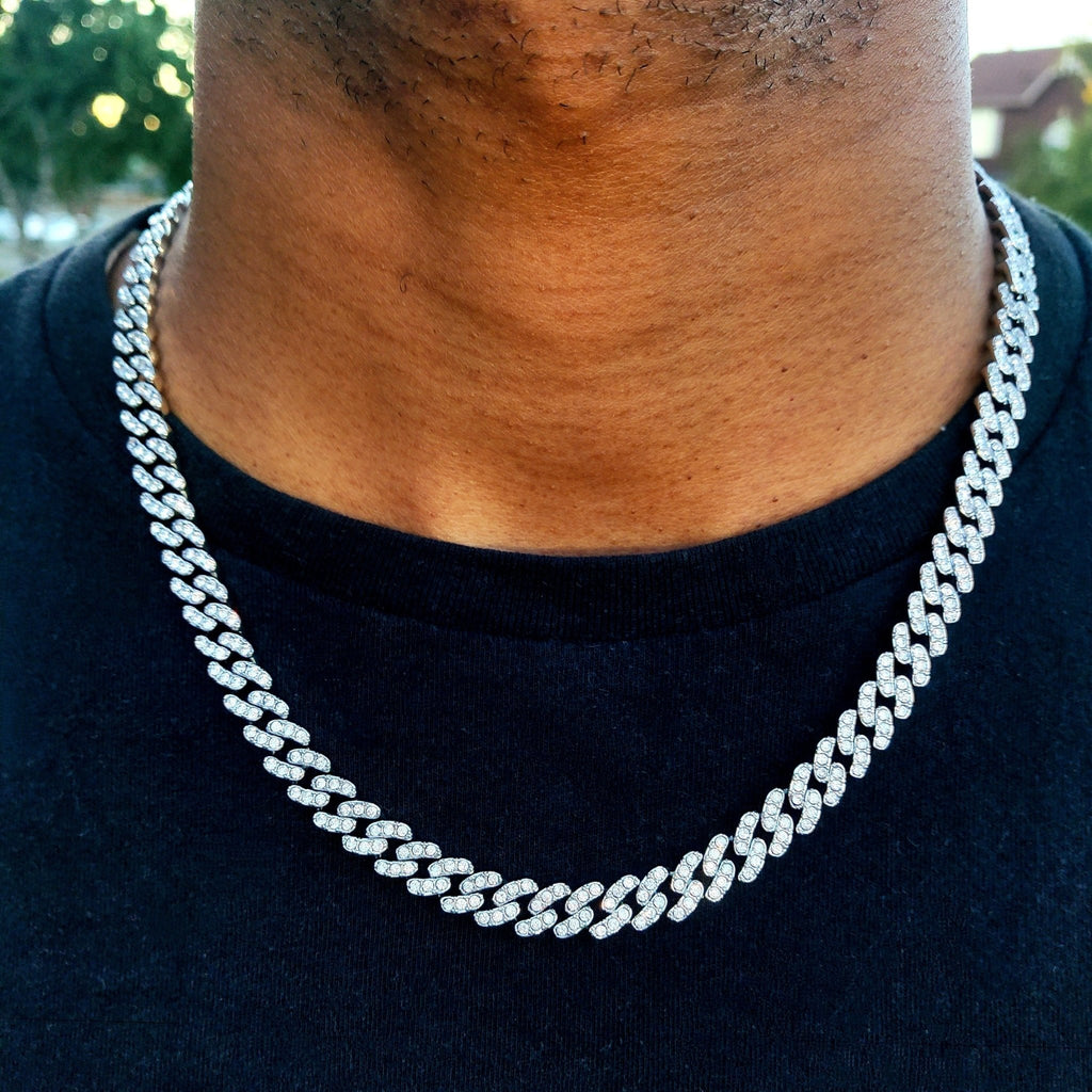8mm Moissanite Diamond Cuban Link Chain - Drip Culture Jewelry