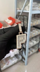 Baguette & Diamond Custom Name Pendant - Drip Culture Jewelry