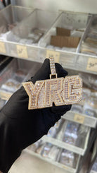 Baguette & Diamond Custom Name Pendant - Drip Culture Jewelry