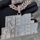 Baguette & Diamond Custom Name Pendant - Drip Culture Jewelry