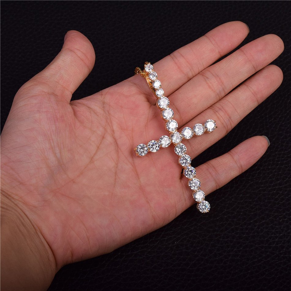 BIg Diamond Cross - Drip Culture Jewelry