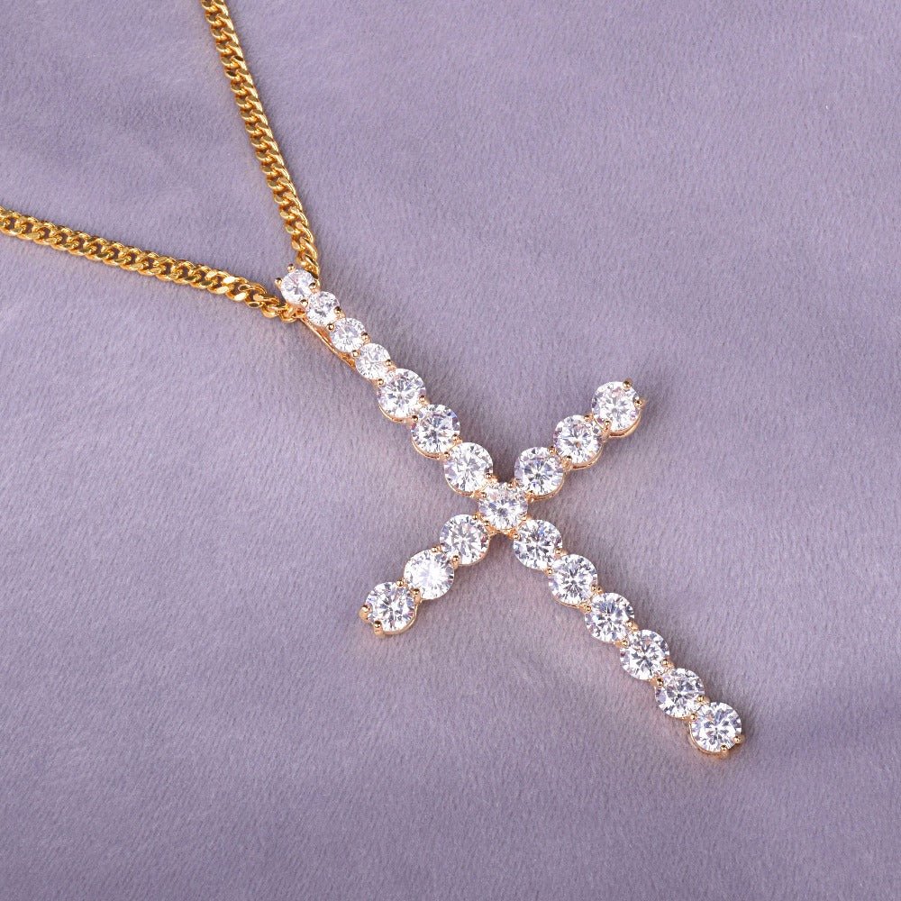 BIg Diamond Cross - Drip Culture Jewelry
