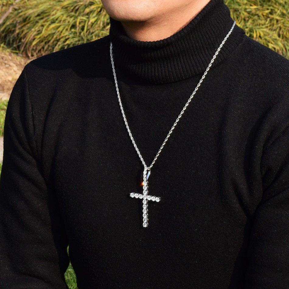 BIg Diamond Cross - Drip Culture Jewelry