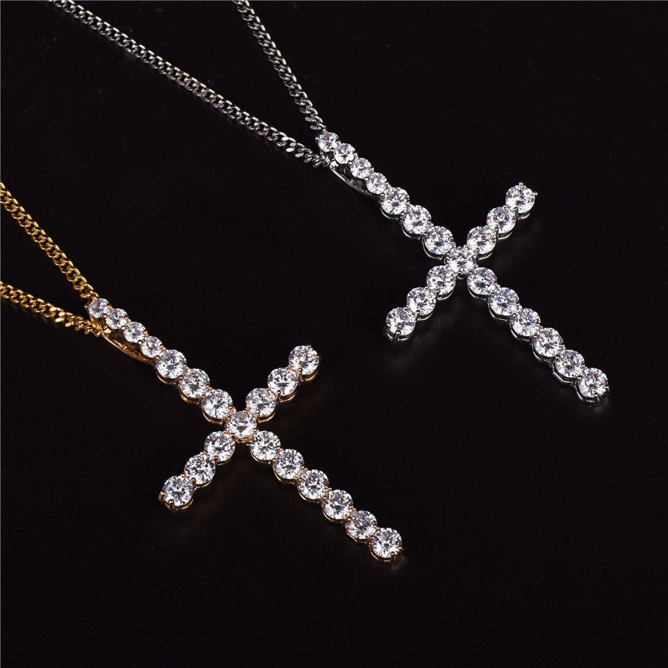 BIg Diamond Cross - Drip Culture Jewelry