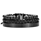 Crown Roman Numerals Rope Bracelet Set (3 Pieces) - Drip Culture Jewelry