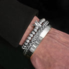 Crown Roman Numerals Rope Bracelet Set (3 Pieces) - Drip Culture Jewelry